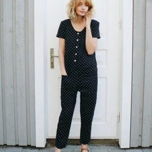 OffOn linen polka dot jumpsuit, medium NWT